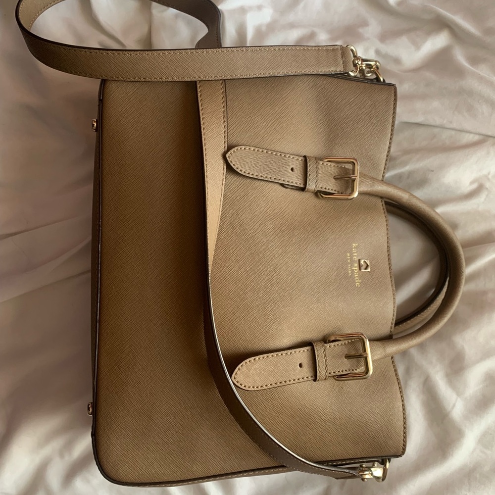 brown kate spade cross body satchel purse